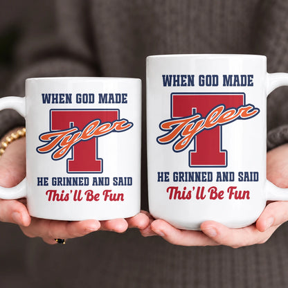When God Made Your Name Personalized Baseball Mug TYLER 13K1 MG07