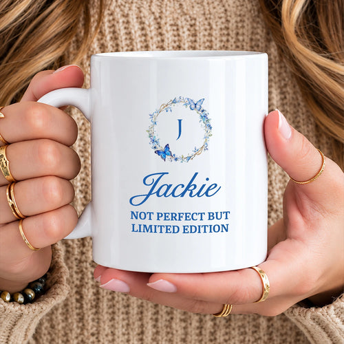 Not Perfect But Limited Eidition Flowers And Butterflies Mug JACKIE 13K1 MG27