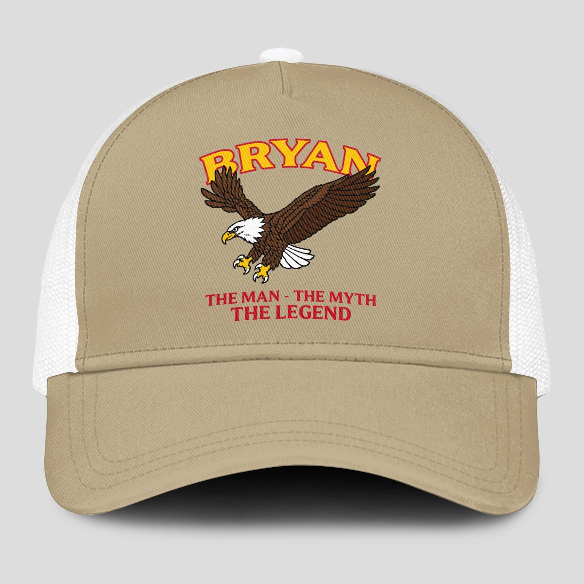 The Man The Myth The Legend Eagle Khaki Mesh Cap BRYAN 13K1 C210PF