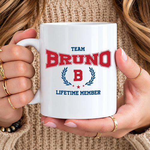 Team Your Name Lifetime Member Sporty Mug BRUNO 13K1 MG09