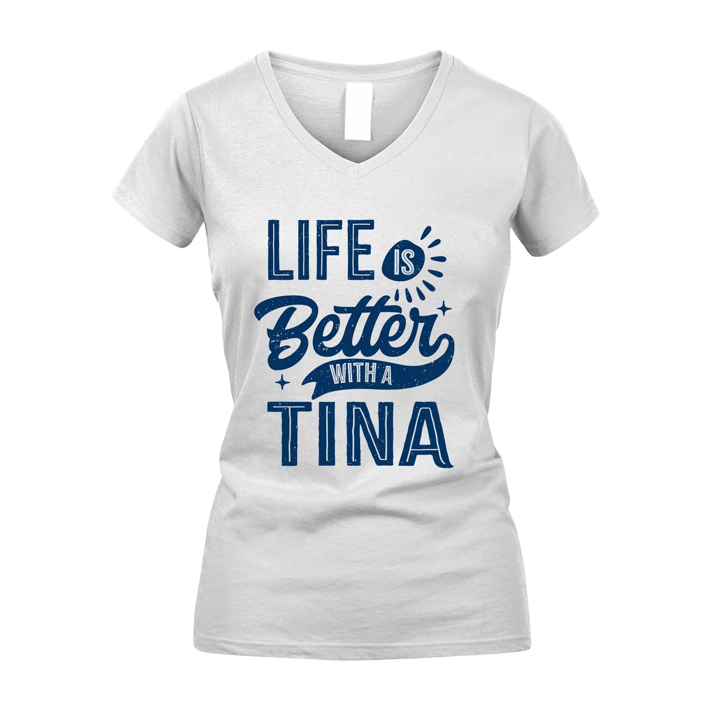 TINA 13K1-116 Personalized Name Quote T-Shirt Life Is Better With Unisex Gift