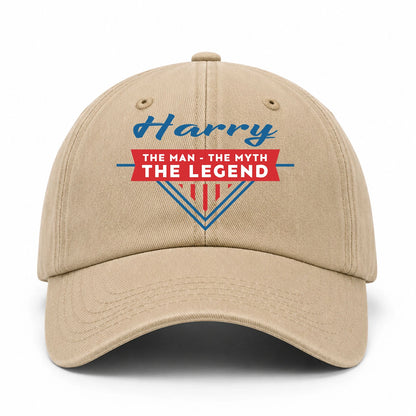 The Man The Myth The Legend Logo Washed Cap HARRY 13K1 C37PF