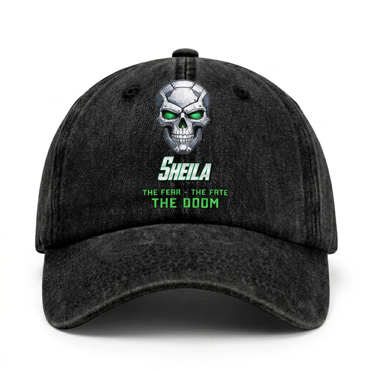 The Fear The Fate The Doom Skull Washed Cap SHEILA 13K1 C99PF