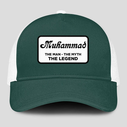 The Man The Myth The Legend Green And White Mesh Cap MUHAMMAD 13K1 C198PF