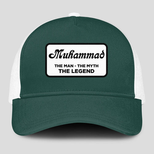 The Man The Myth The Legend Green And White Mesh Cap MUHAMMAD 13K1 C198PF