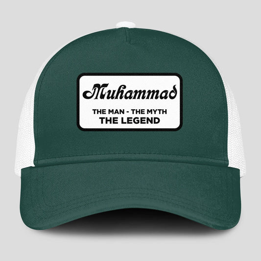 The Man The Myth The Legend Green And White Mesh Cap MUHAMMAD 13K1 C198PF