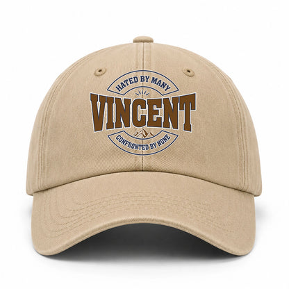 Hated By Many Confronted By None Washed Cap VINCENT 13K1 C36PF
