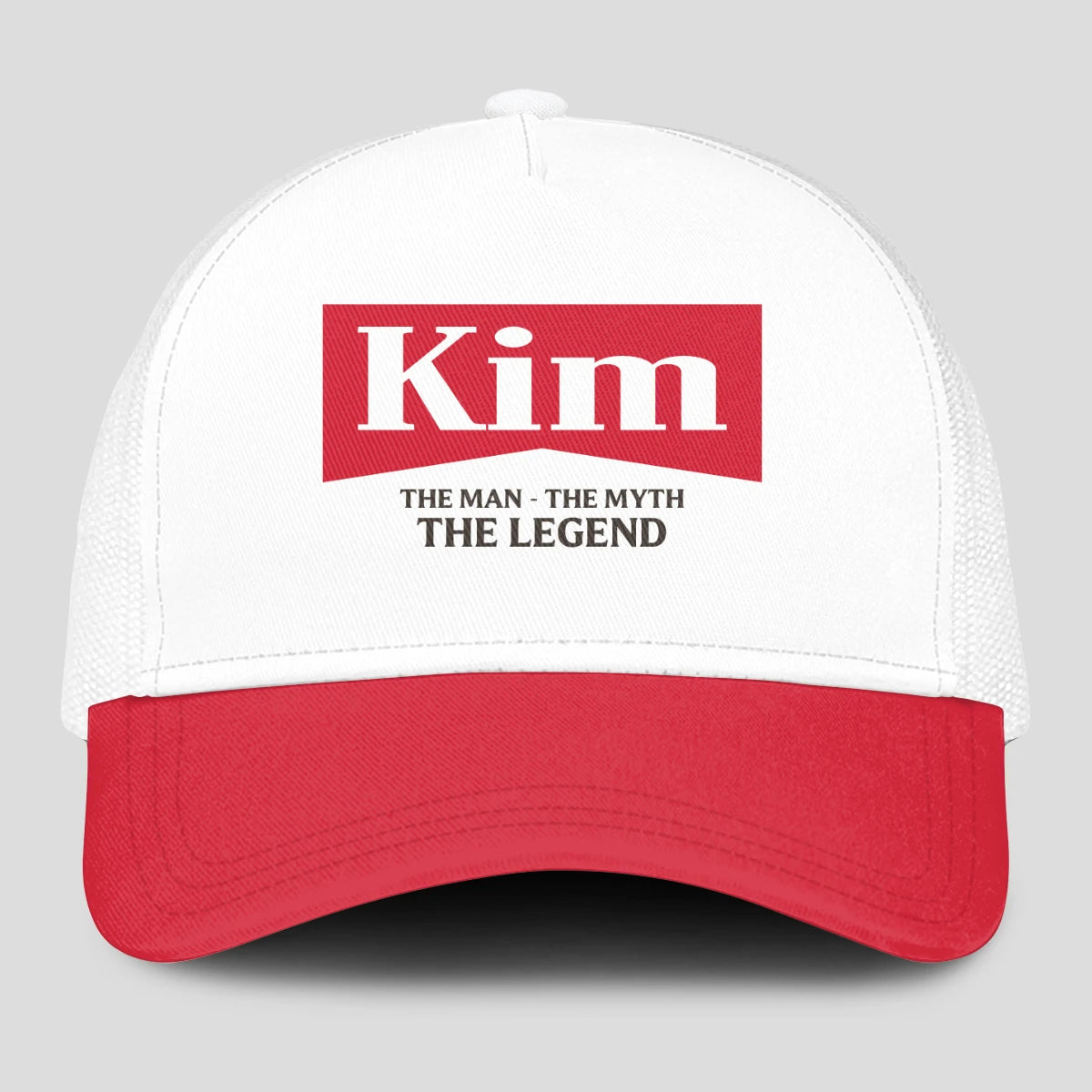 The Man The Myth The Legend Red And White Mesh Cap KIM 13K1 C197PF