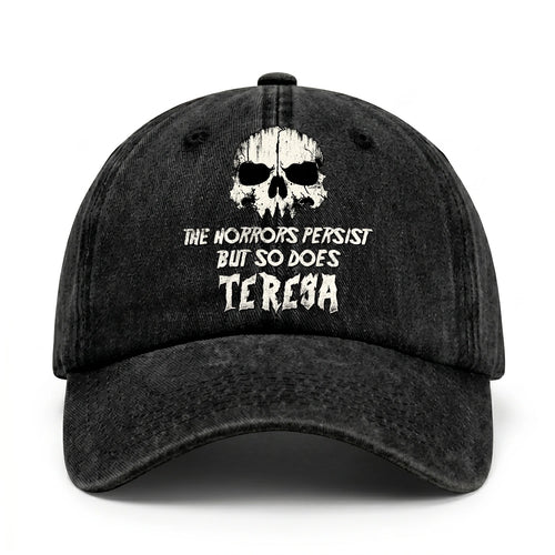 The Horrors Persist But So Does Your Name Cool Skull Washed Cap TERESA 13K1 C134PF