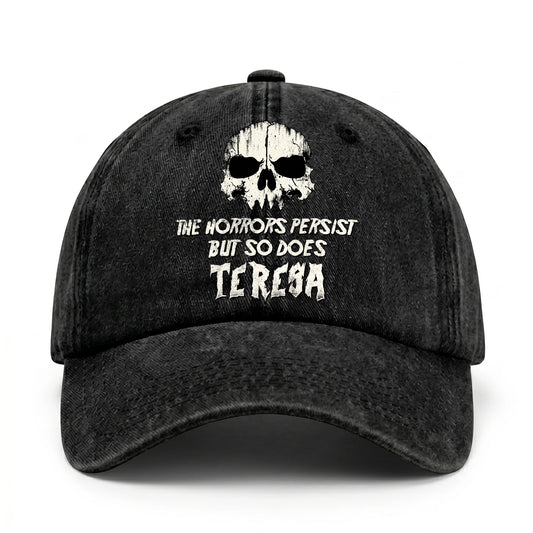 The Horrors Persist But So Does Your Name Cool Skull Washed Cap TERESA 13K1 C134PF