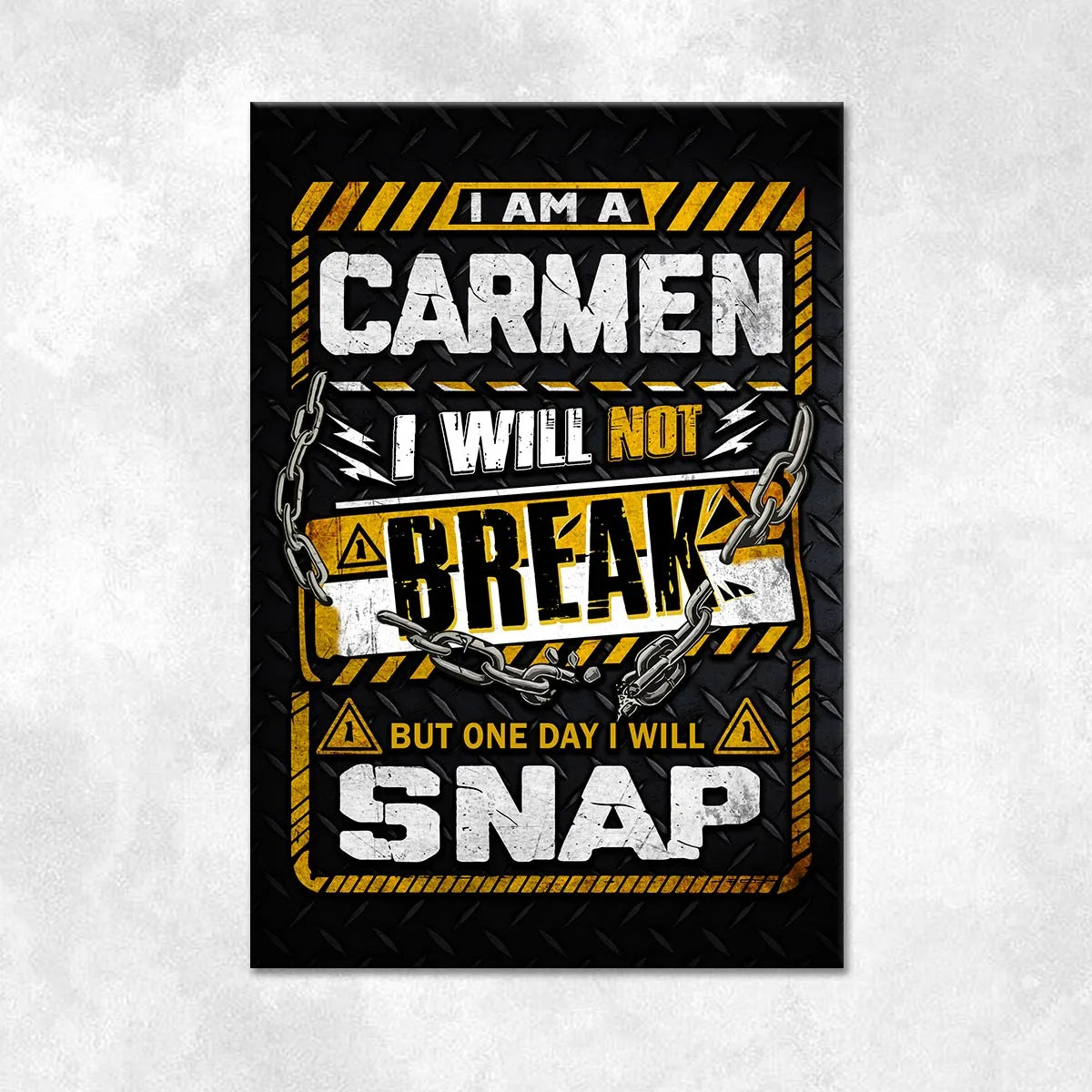 CARMEN Motivational Rug – Black & Yellow Quote Carpet for Living Room 13K1-AR1