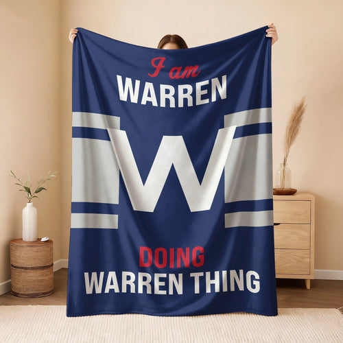 I'm Name Doing Name Things Navy Fleece Blanket WARREN 13K1 BK51