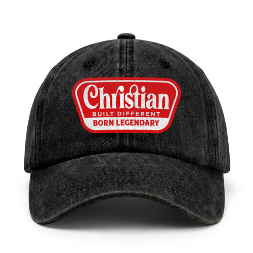 Built Different Born Legendary Red Logo Washed Cap CHRISTIAN 13K1 C63PF