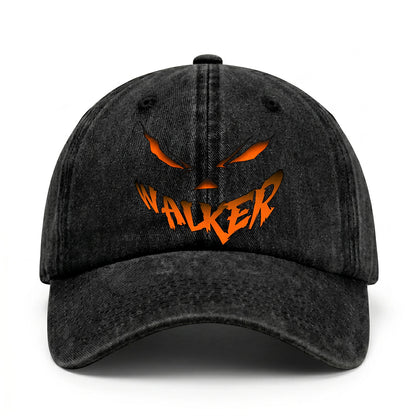 Stay Hungry Pumpkin Chasing Ghosts Funny Washed Cap WALKER 13K1 C101PF