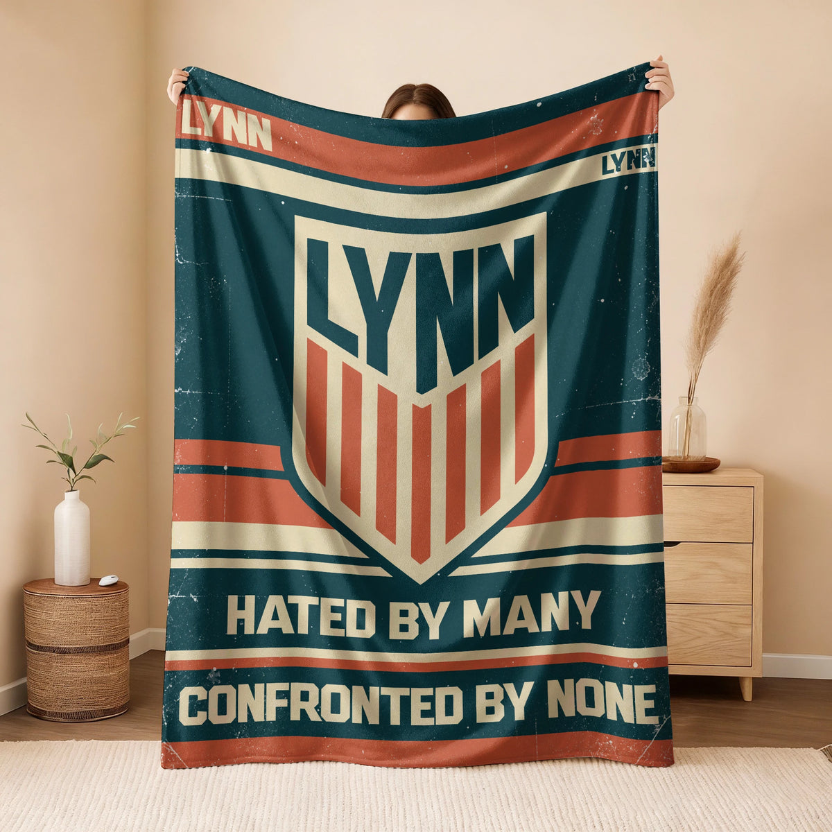 Hated By Many Confronted By None Retro Fleece Blanket LYNN 13K1 BK58