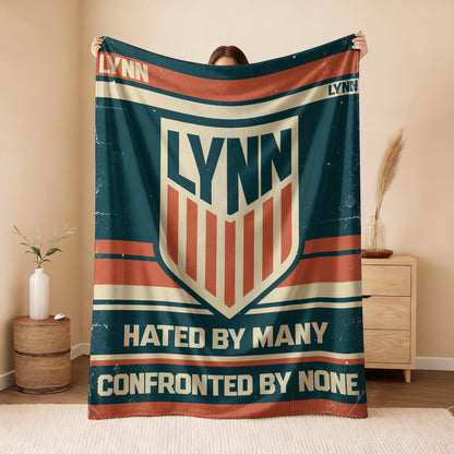 Hated By Many Confronted By None Retro Fleece Blanket LYNN 13K1 BK58