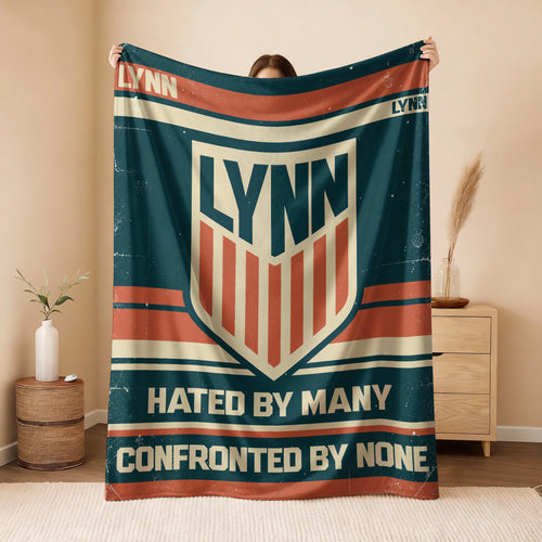 Hated By Many Confronted By None Retro Fleece Blanket LYNN 13K1 BK58