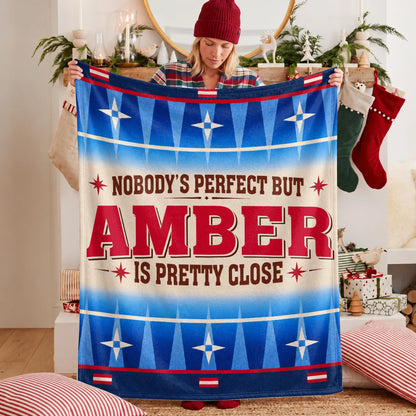 Nobody's Perfect But Your Name Is Close Native American Fleece Blanket AMBER 13K1 BK57