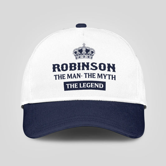 The Man The Myth The Legend King Crown Blue And White Cap ROBINSON 13K1 C147PF