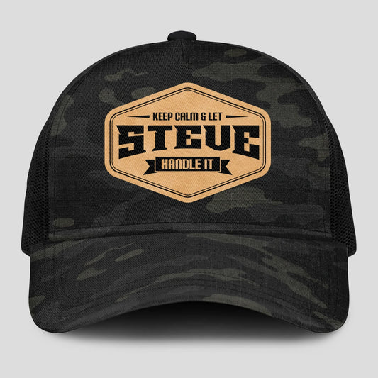 Keep Calm & Let Your Name Handle It Dark Camo Mesh Cap STEVE 13K1 C195PF