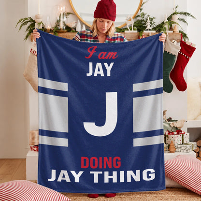 I'm Name Doing Name Things Navy Fleece Blanket JAY 13K1 BK51