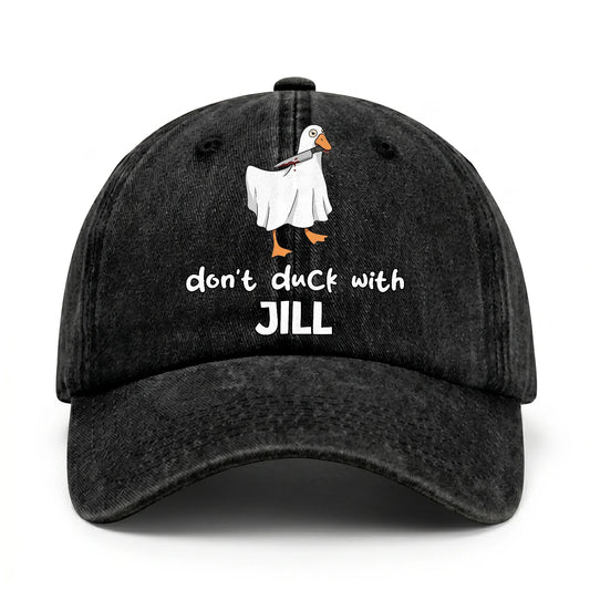 Don't Duck With Your Name Funny Washed Cap JILL 13K1 C129PF