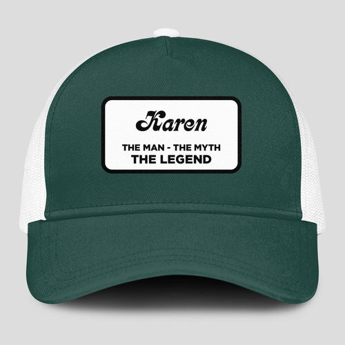 The Man The Myth The Legend Green And White Mesh Cap KAREN 13K1 C198PF