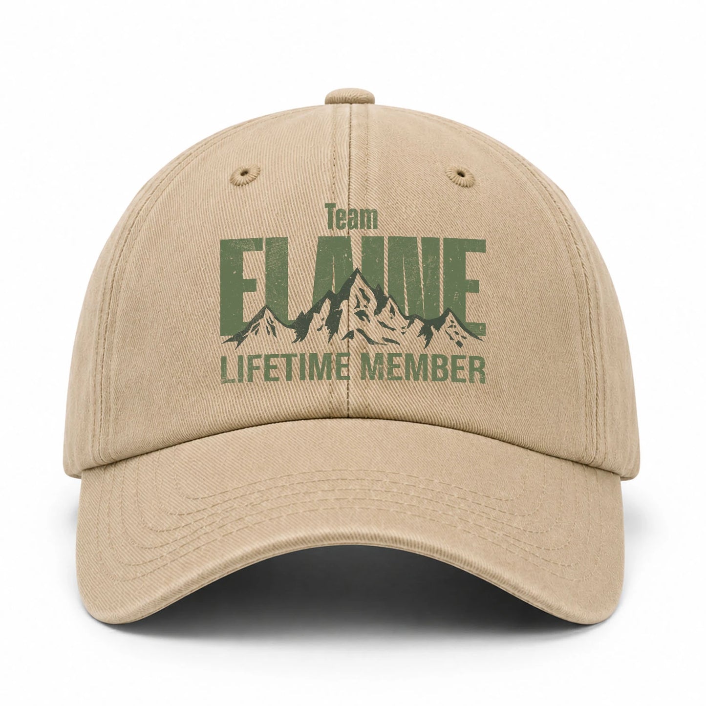 Team Your Name Lifetime Member Mountain Cap ELAINE 13K1 C58PF