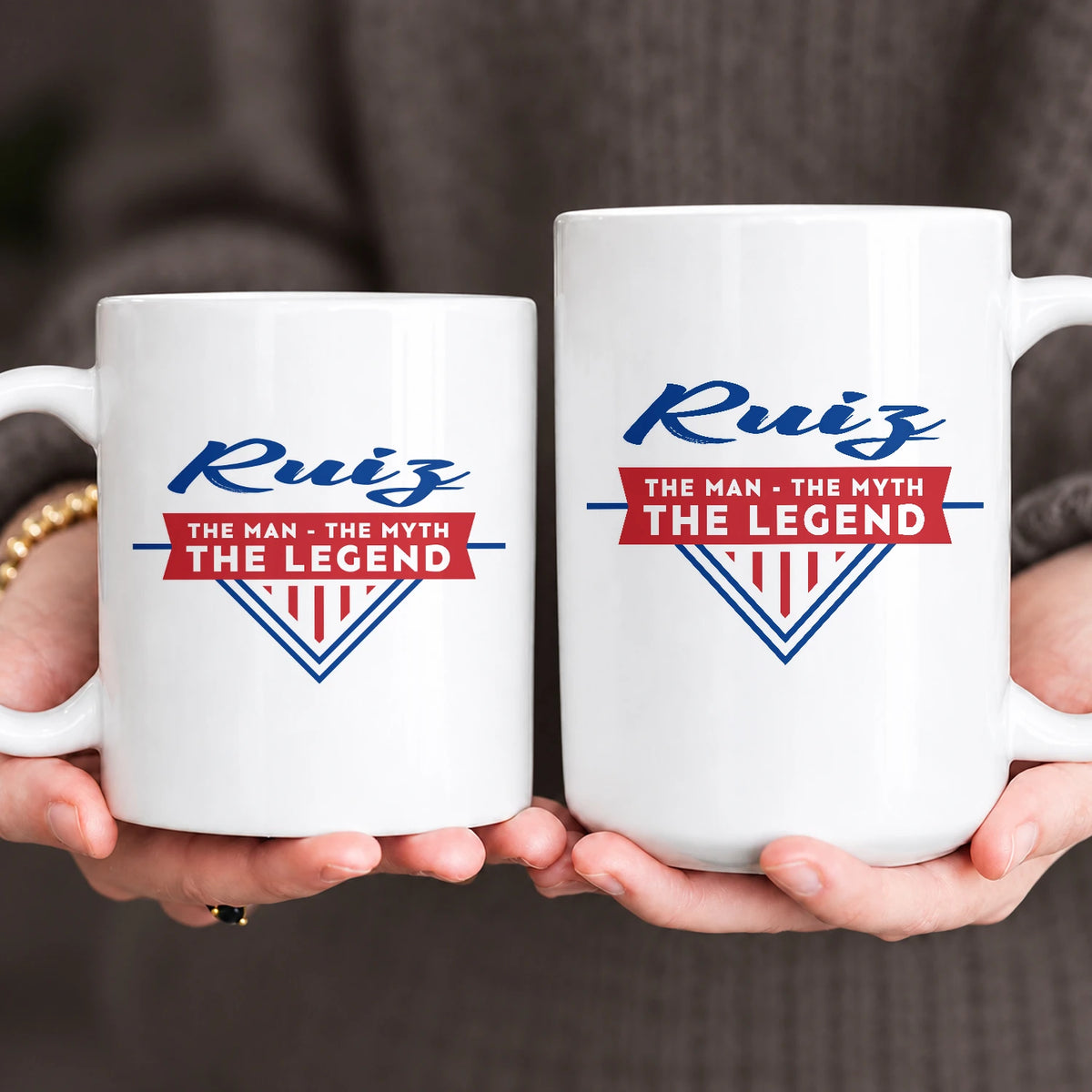 The Man The Myth The Legend Red And Blue Logo Mug RUIZ 13K1 MG34
