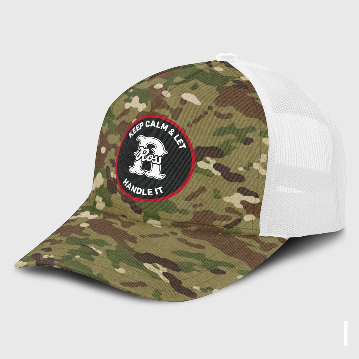 Keep Calm & Let Your Name Handle It Camo Mesh Cap ROSS 13K1 C209PF