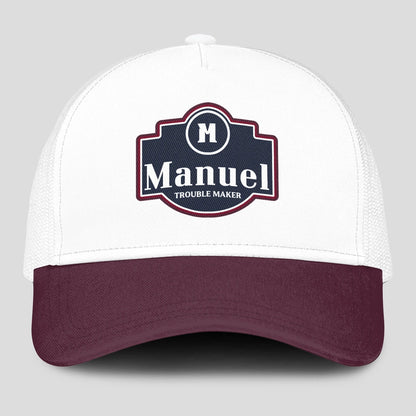 Trouble Maker Burgundy And White Funny Mesh Cap MANUEL 13K1 C201PF