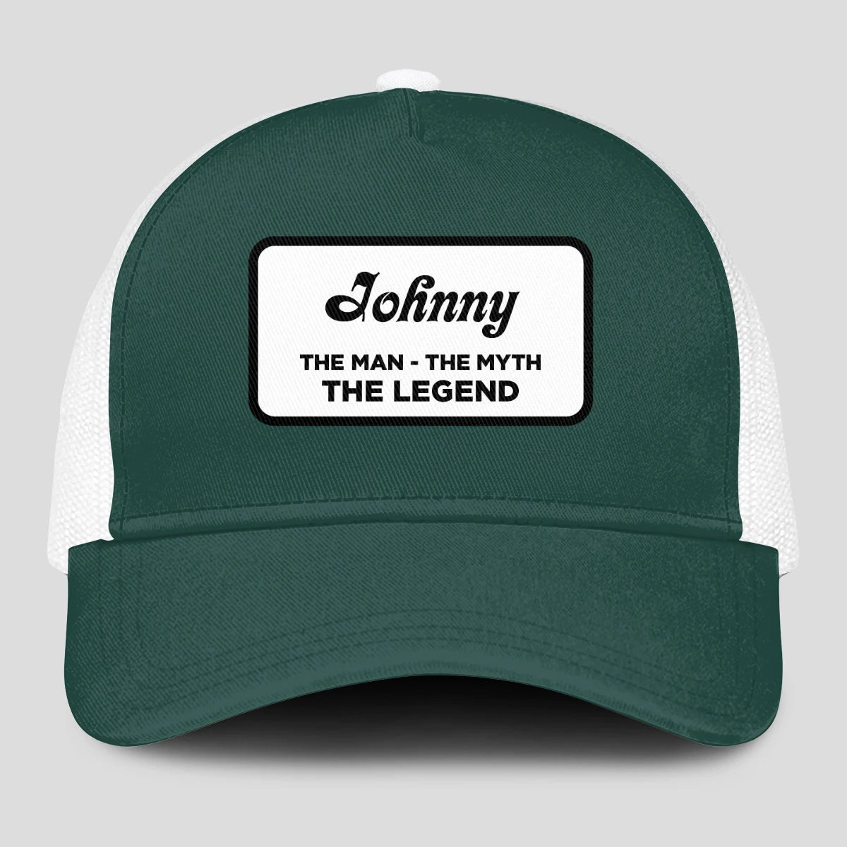The Man The Myth The Legend Green And White Mesh Cap JOHNNY 13K1 C198PF