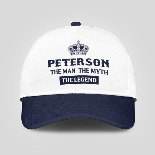 The Man The Myth The Legend King Crown Blue And White Cap PETERSON 13K1 C147PF