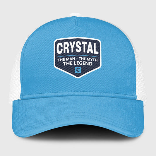 The Man The Myth The Legend Light Blue Mesh Cap CRYSTAL 13K1 C190PF