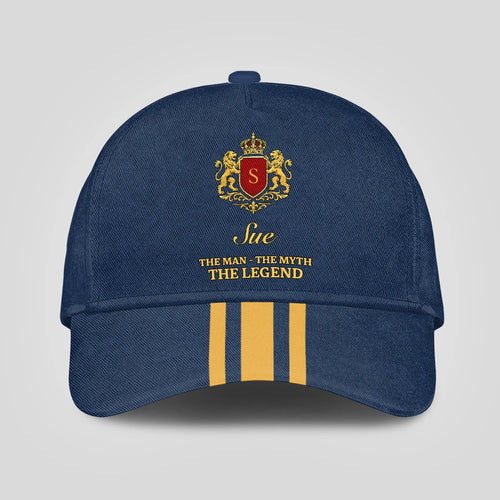 The Man The Myth The Legend Luxury Logo Striped Cap SUE 13K1 C143PF