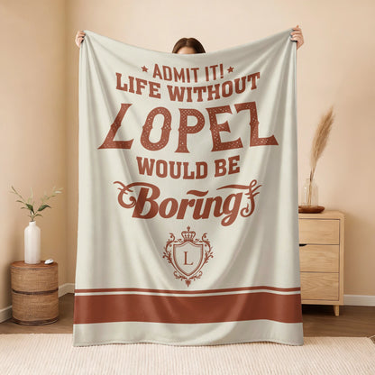Life Without Your Name Would Be Boring Cream Terracotta Blanket LOPEZ 13K1 BK24