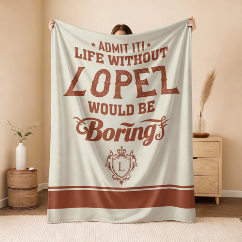 Life Without Your Name Would Be Boring Cream Terracotta Blanket LOPEZ 13K1 BK24