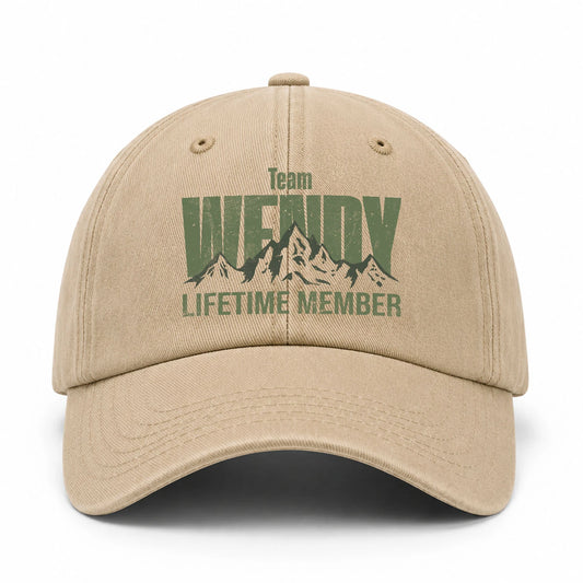 Team Your Name Lifetime Member Mountain Cap WENDY 13K1 C58PF