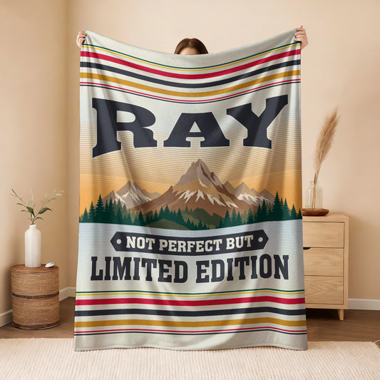 Not Perfect But Limited Edition Vintage Mountain Fleece Blanket RAY 13K1 BK45
