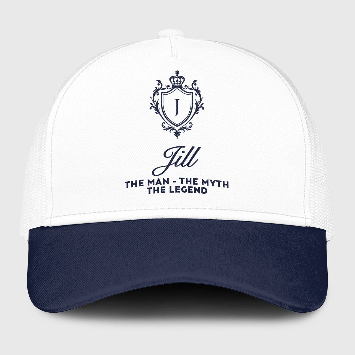 The Man The Myth The Legend Blue And White Baseball Mesh Cap JILL 13K1 C186PF