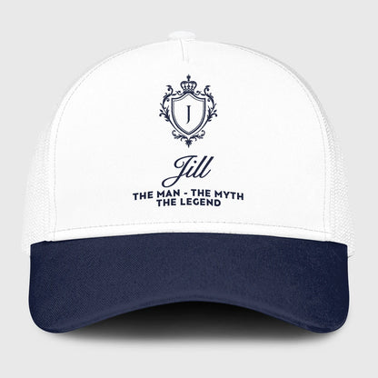The Man The Myth The Legend Blue And White Baseball Mesh Cap JILL 13K1 C186PF