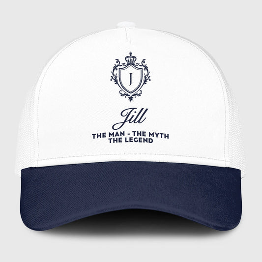 The Man The Myth The Legend Blue And White Baseball Mesh Cap JILL 13K1 C186PF