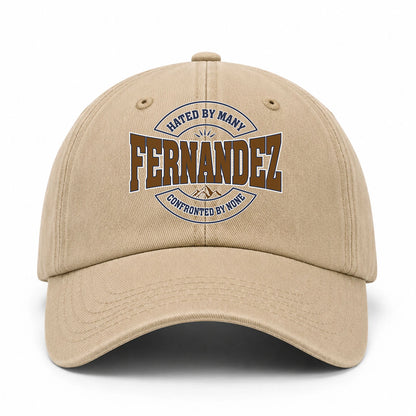 Hated By Many Confronted By None Washed Cap FERNANDEZ 13K1 C36PF
