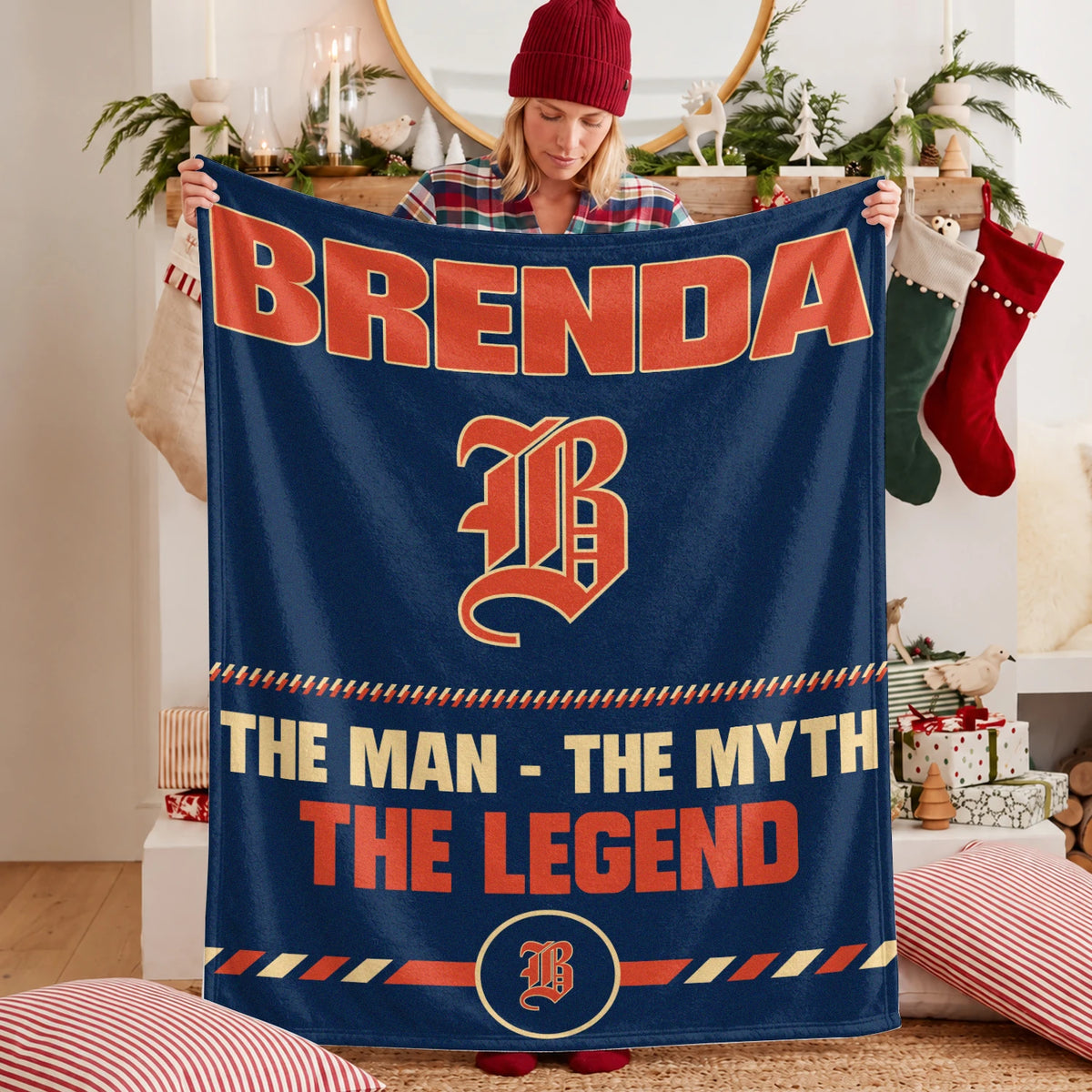 The Man The Myth The Legend Retro Fleece Blanket BRENDA 13K1 BK53