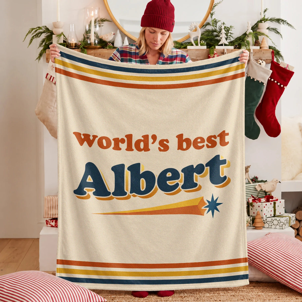 World's Best Your Name Retro Fleece Blanket ALBERT 13K1 BK64