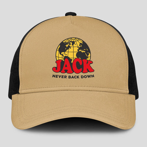 Never Back Down World Logo Khaki Mesh Cap JACK 13K1 C212PF