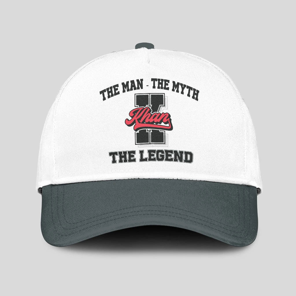 The Man The Myth The Legend Custom Initial Letter And Name Cap KHAN 13K1 C38PF