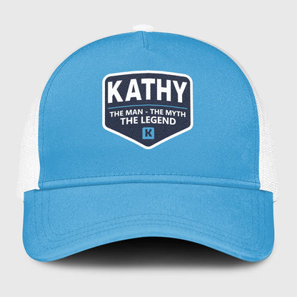 The Man The Myth The Legend Light Blue Mesh Cap KATHY 13K1 C190PF