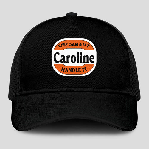 Keep Calm & Let Your Name Handle It Black Mesh Cap CAROLINE 13K1 C199PF