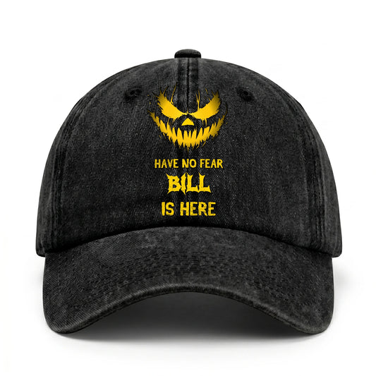 Have No Fear Your Name Is Here Jack O' Lantern Washed Cap BILL 13K1 C135PF
